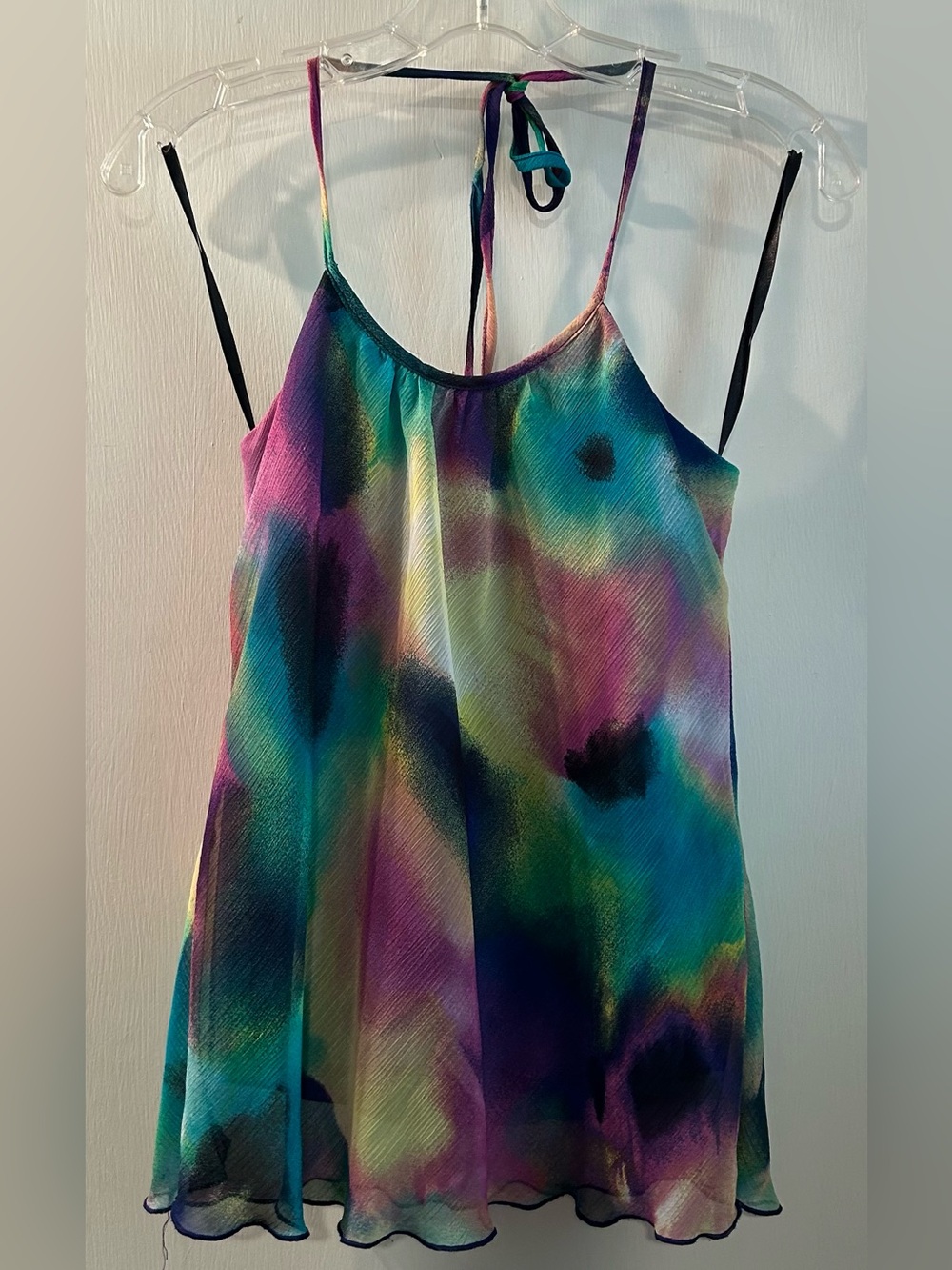 B- Wear California Multicolor Watercolor Halter Cami Top Size S